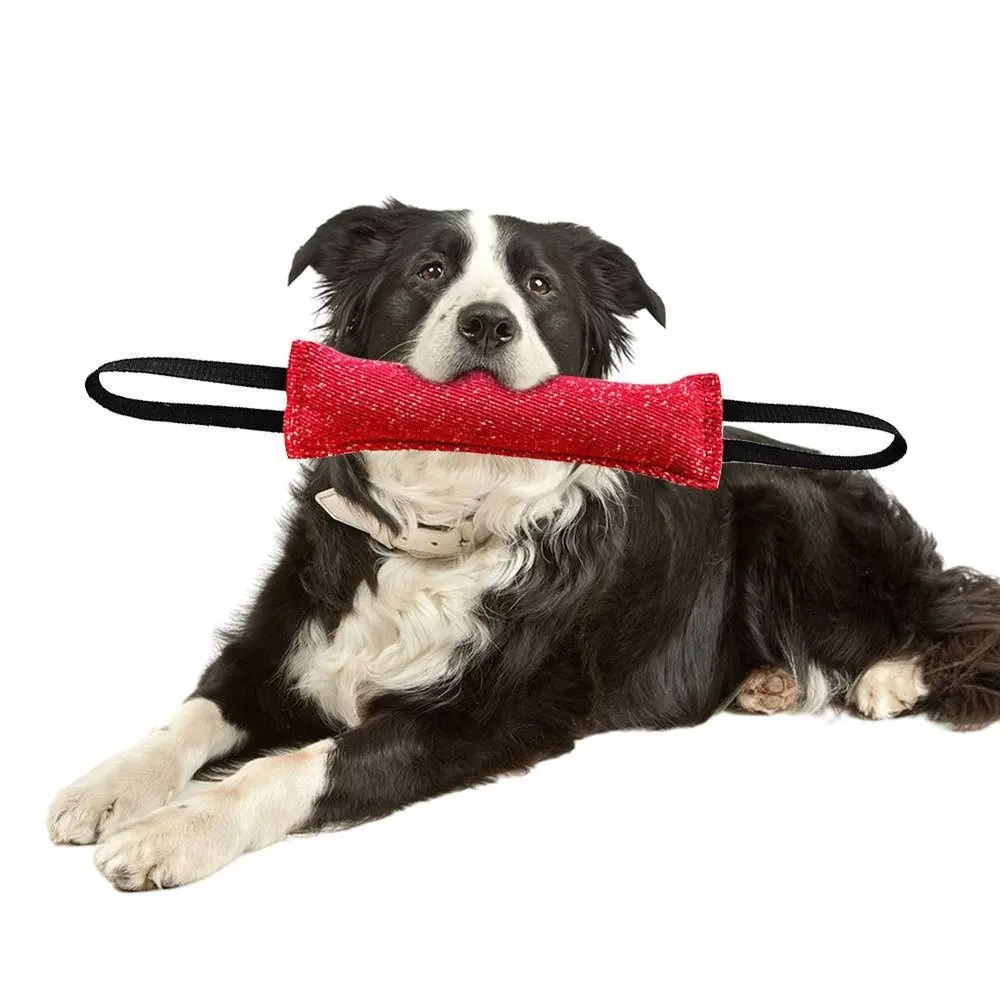 Polyester Dog Training Bite Stick Bite Resistant Soft Dog Teeth Grinding Cleaning Stick Double Handle Puppy Pillow