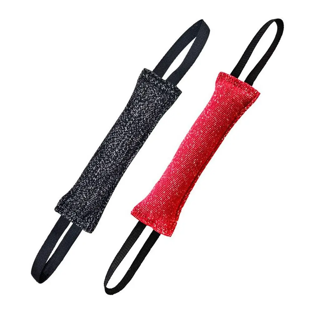 Polyester Dog Training Bite Stick Bite Resistant Soft Dog Teeth Grinding Cleaning Stick Double Handle Puppy Pillow