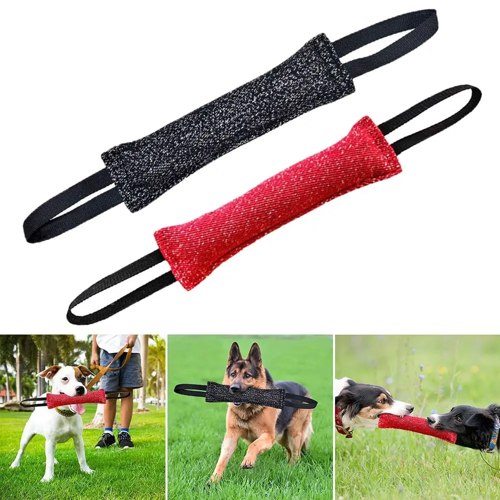 Polyester Dog Training Bite Stick Bite Resistant Soft Dog Teeth Grinding Cleaning Stick Double Handle Puppy Pillow