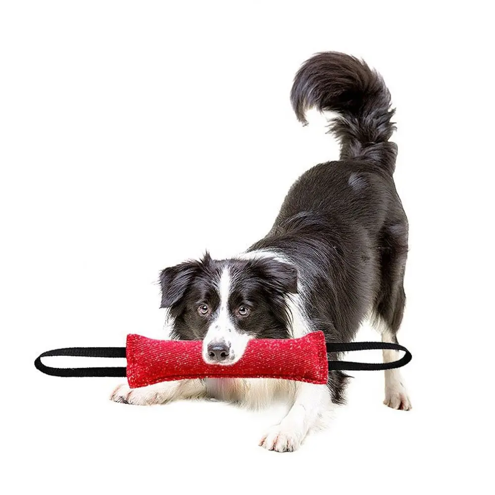Polyester Dog Training Bite Stick Bite Resistant Soft Dog Teeth Grinding Cleaning Stick Double Handle Puppy Pillow