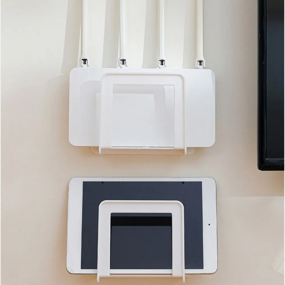 Multi-purpose Wall Mounted Router Bracket Punch-free Wall Hanging Router Storage Rack Durable Stable Power Strip Organizer