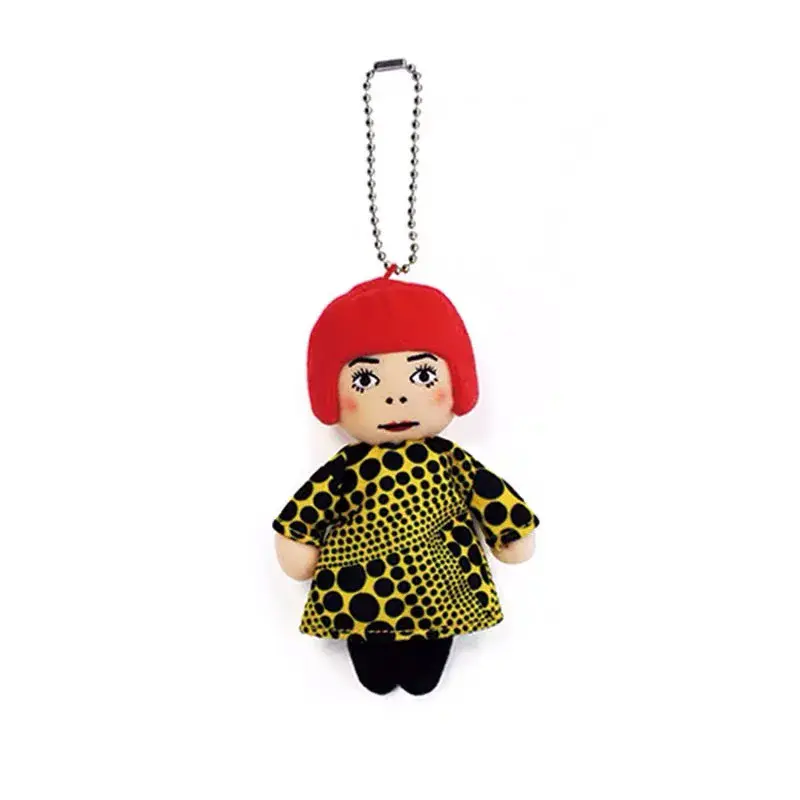 10cm New Yayoi Kusama YAYOI KUSAMA Humanoid Polka Dot Plush Keychain Bag Pendant Toy Pendant For Gift