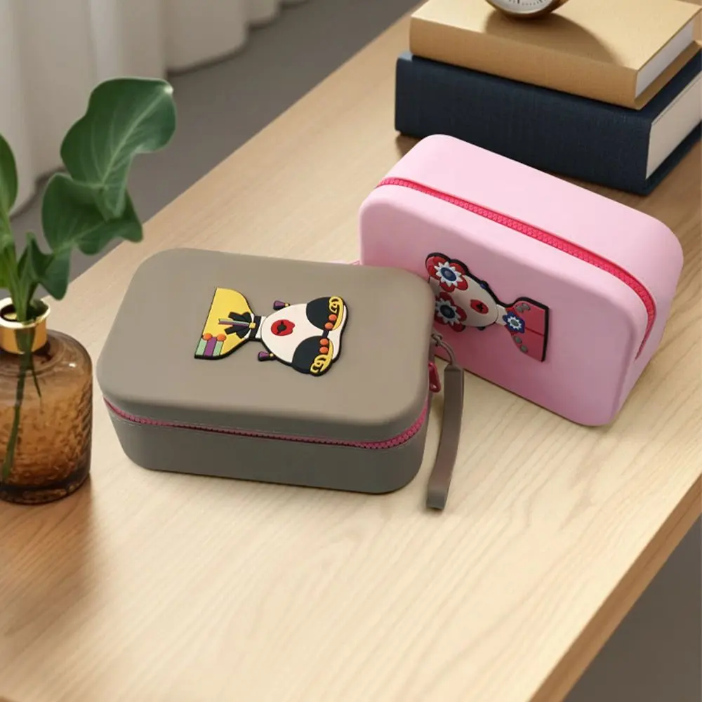 Multi-Purpose Silicone Storage Bag Data Cable Organizer Waterproof Zipper Carrying Pouch Bag Box Large Capacity Dustproof