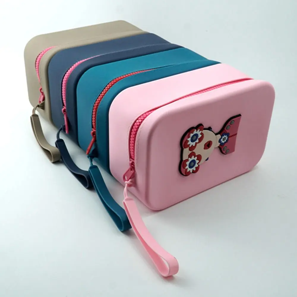 Multi-Purpose Silicone Storage Bag Data Cable Organizer Waterproof Zipper Carrying Pouch Bag Box Large Capacity Dustproof