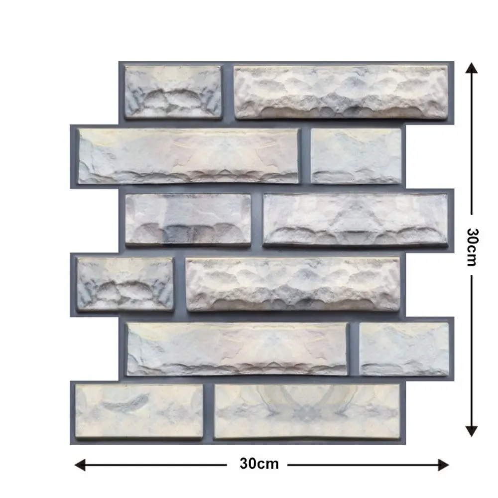 10 pcs 2025 Waterproof Wall Panels Brick Shape Moisture-Proof Home Decorative 3D Retro Wallpaper