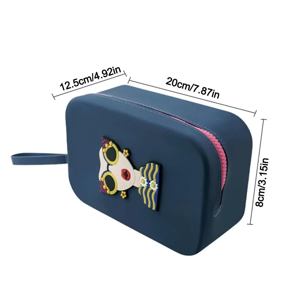 Multi-Purpose Silicone Storage Bag Data Cable Organizer Waterproof Zipper Carrying Pouch Bag Box Large Capacity Dustproof