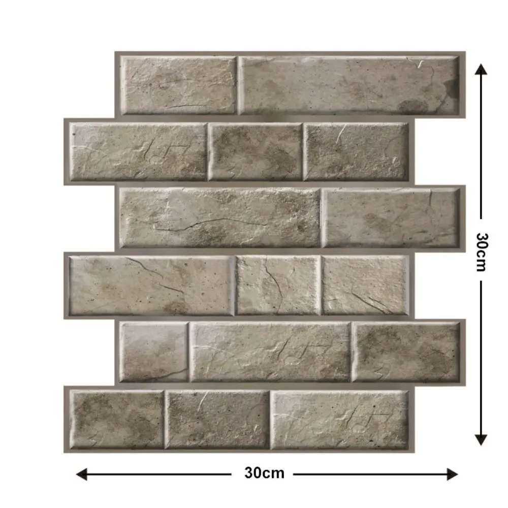 10 pcs 2025 Waterproof Wall Panels Brick Shape Moisture-Proof Home Decorative 3D Retro Wallpaper