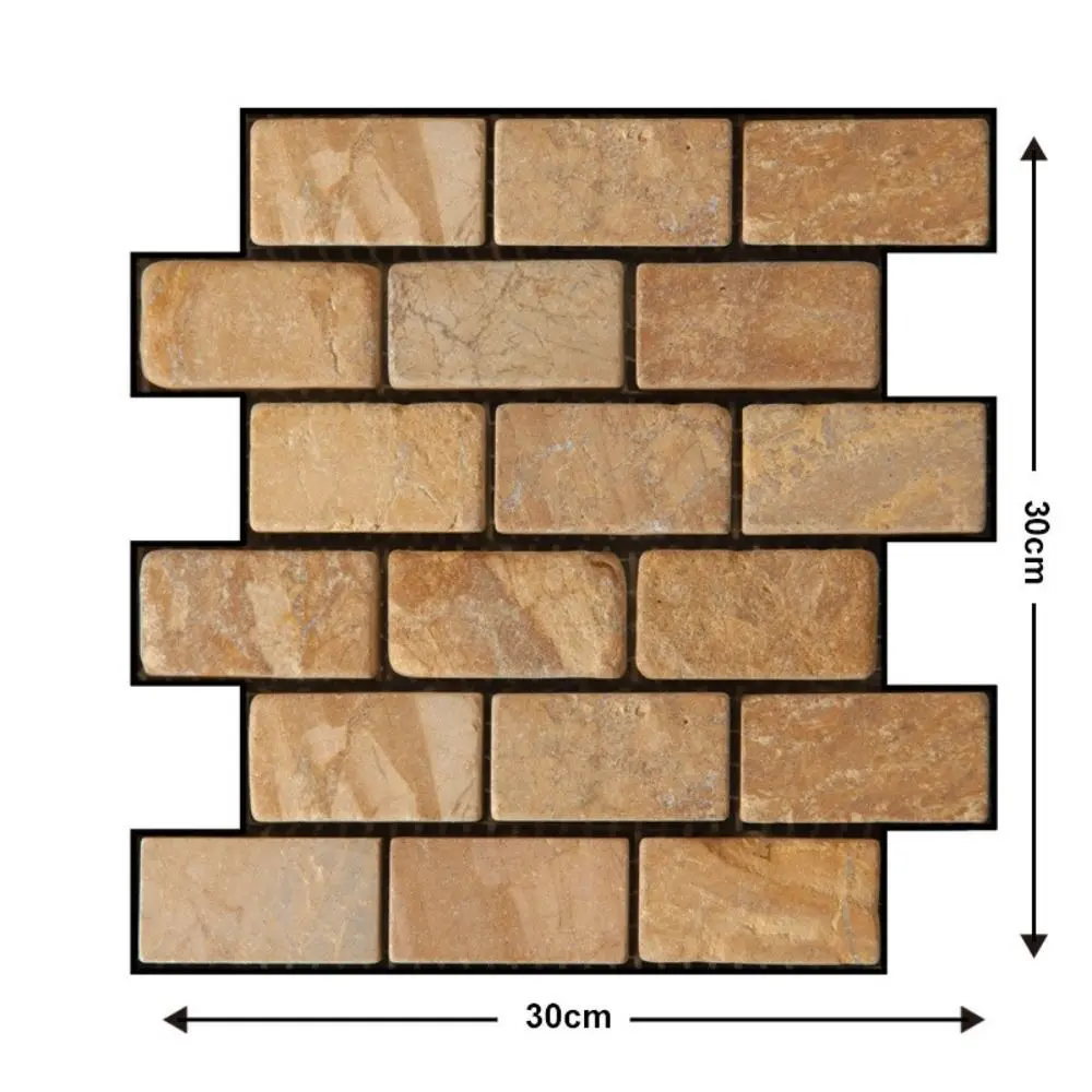 10 pcs 2025 Waterproof Wall Panels Brick Shape Moisture-Proof Home Decorative 3D Retro Wallpaper