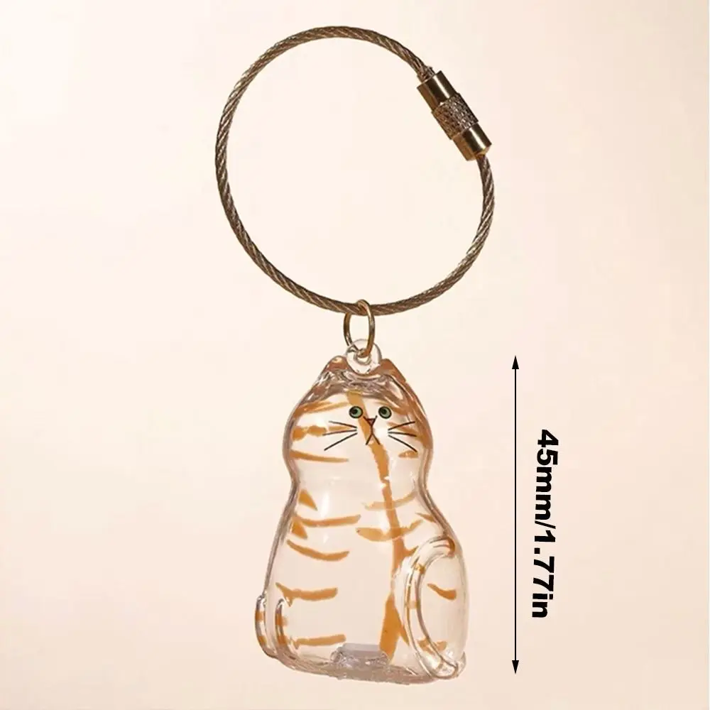Small Ornaments Cat Fur Storage Pendant Cute Cat Shaped Transparent Container Stylish Keychain DIY Accessories