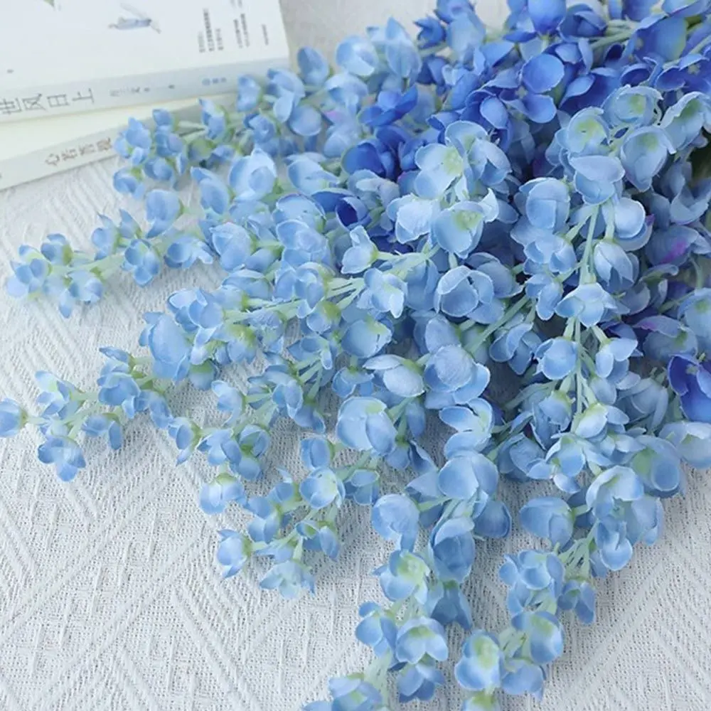 3 Fork Artificial Flower Vine 60cm Long Bushy Petals Hanging Rattan Flower Green Leaves Multicolor Simulation Wisteria Flower