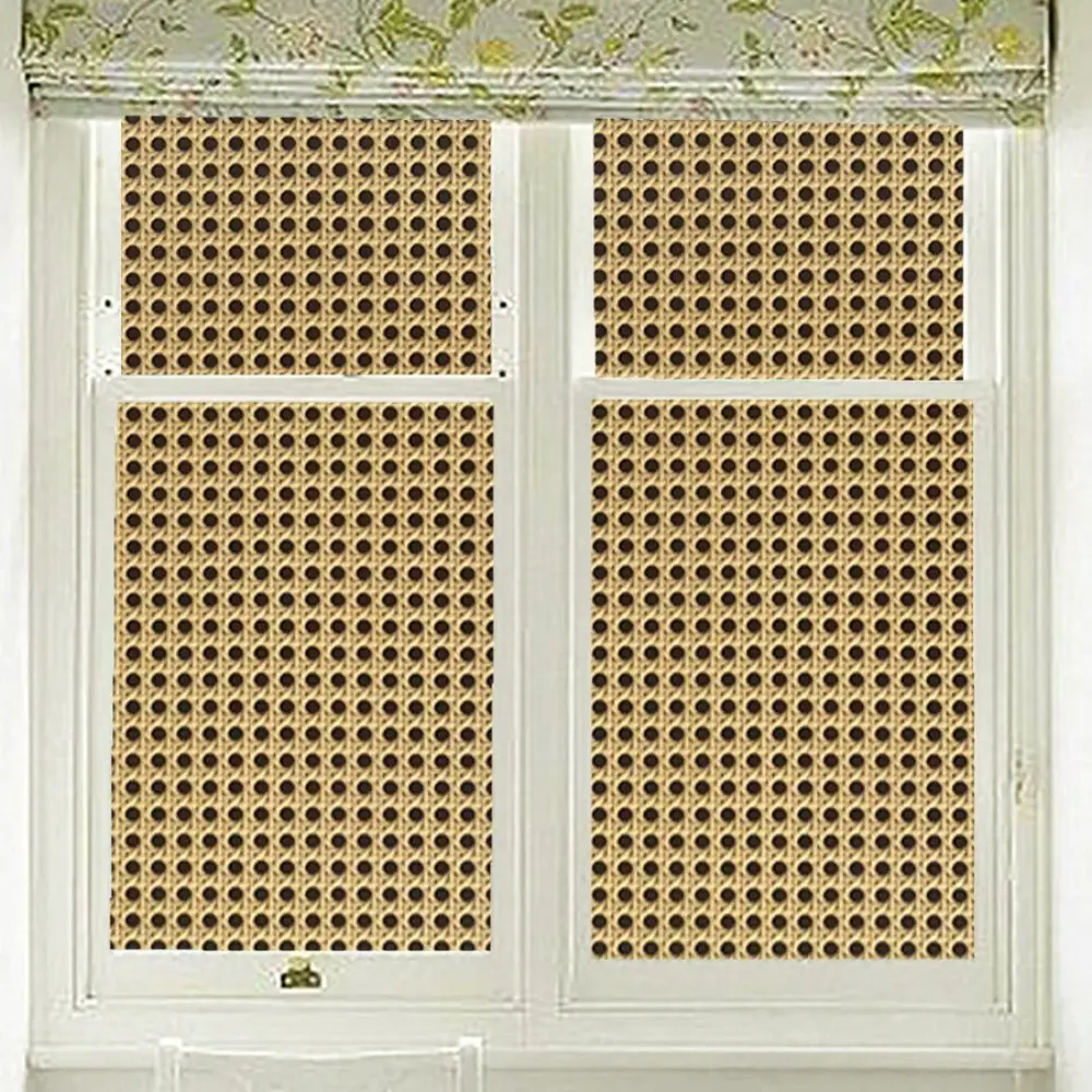 Retro 3D Rattan Wallpaper PVC Self-adhesive Wall Sticker Removable Waterproof Furniture Renovation Sticker