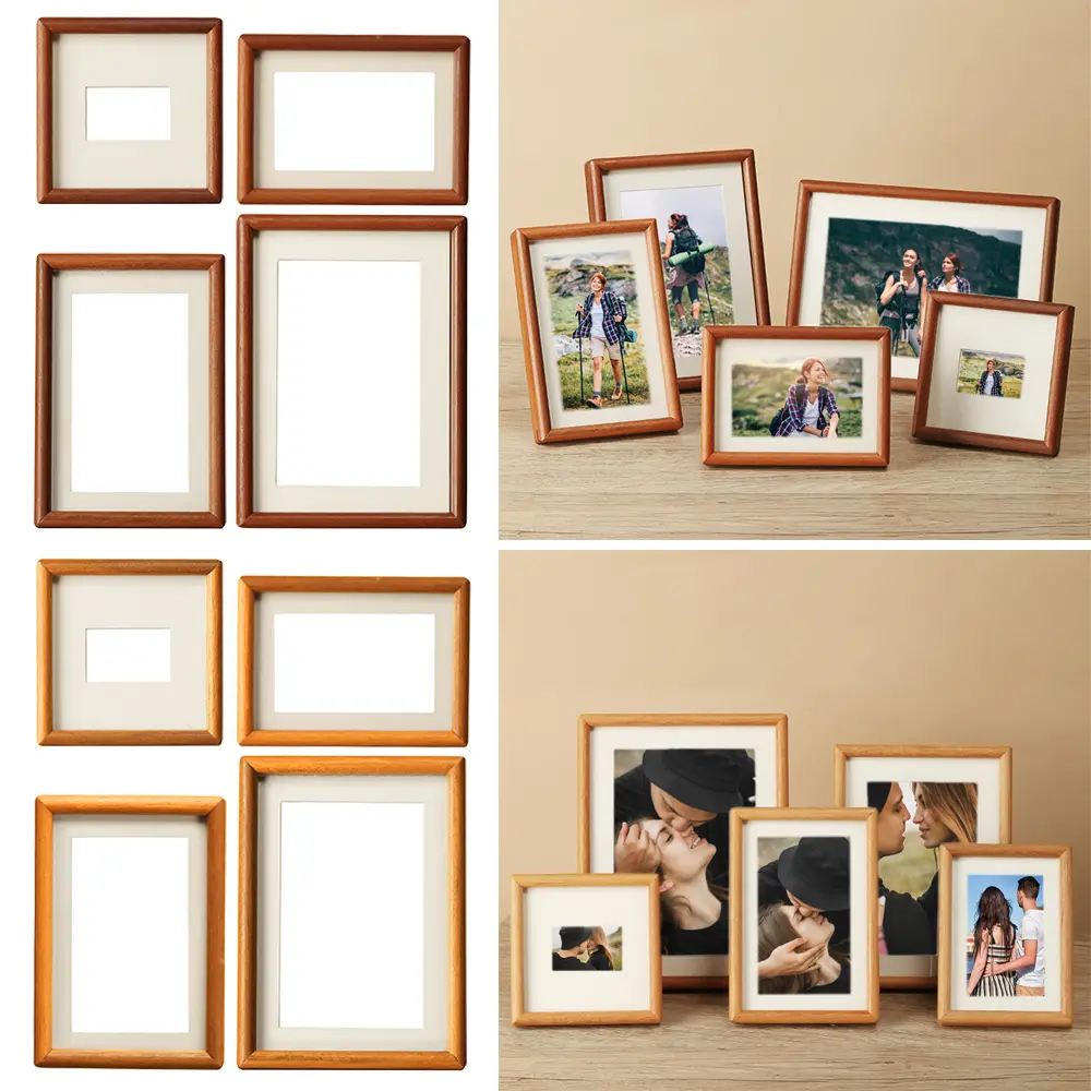 New 6/7/8 Inch Black Walnut Photo Frame Real Wooden Handmade Picture Frame Simple Mortise Tenon Photo Frame