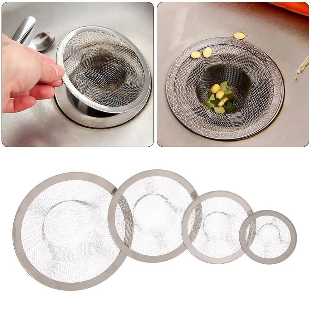 3/5pcs Stainless Steel Sink Strainer Round Shape Hair Clean Up Sewer Outfall Drain Filter Anti-blocking floor drain plug
