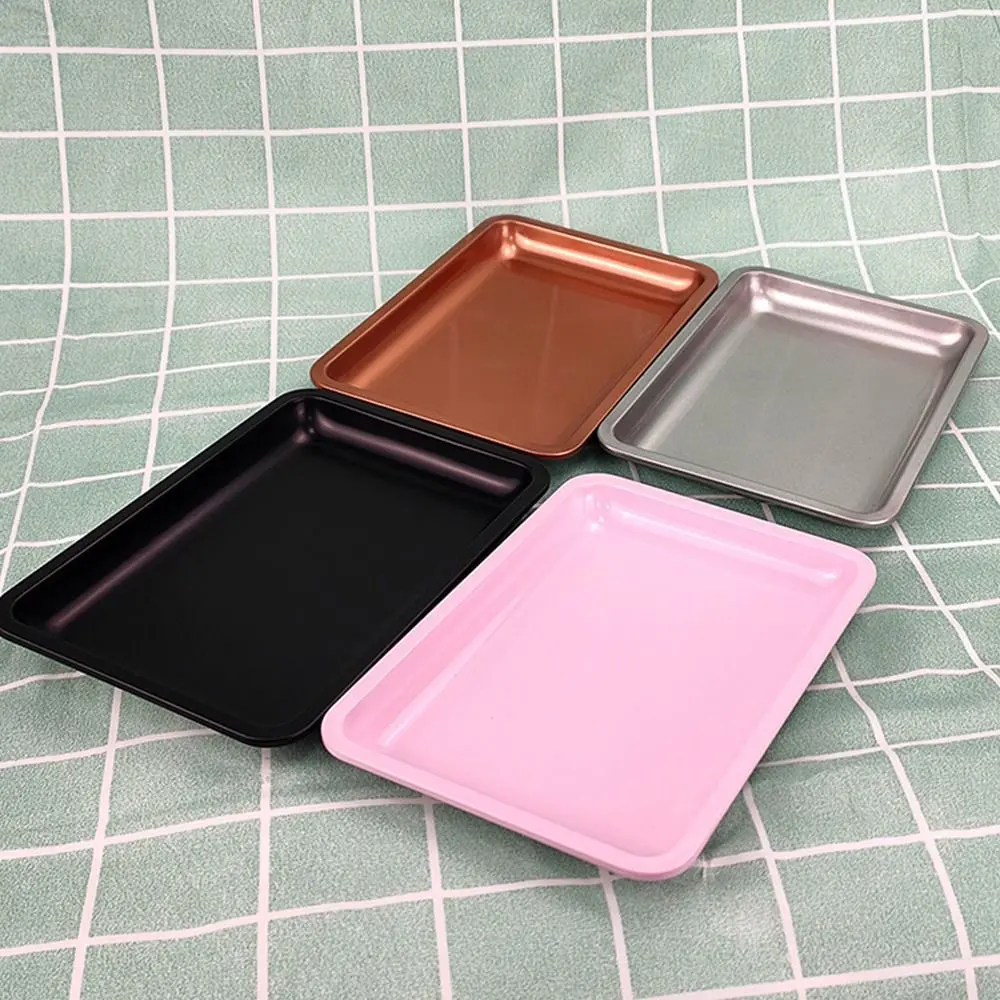 Square Shape Dentistry Storage Tray Rectangle Stainless Steel Medical Pliers Plate Multi-Purpose Dental Container Dish