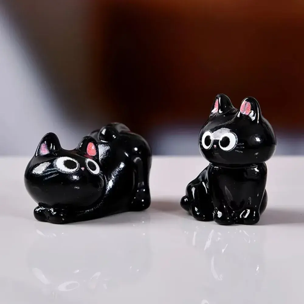 Y2K Cartoon Micro Landscape Resin Handmade Cat Miniature 3D DIY Small ornaments Desktop