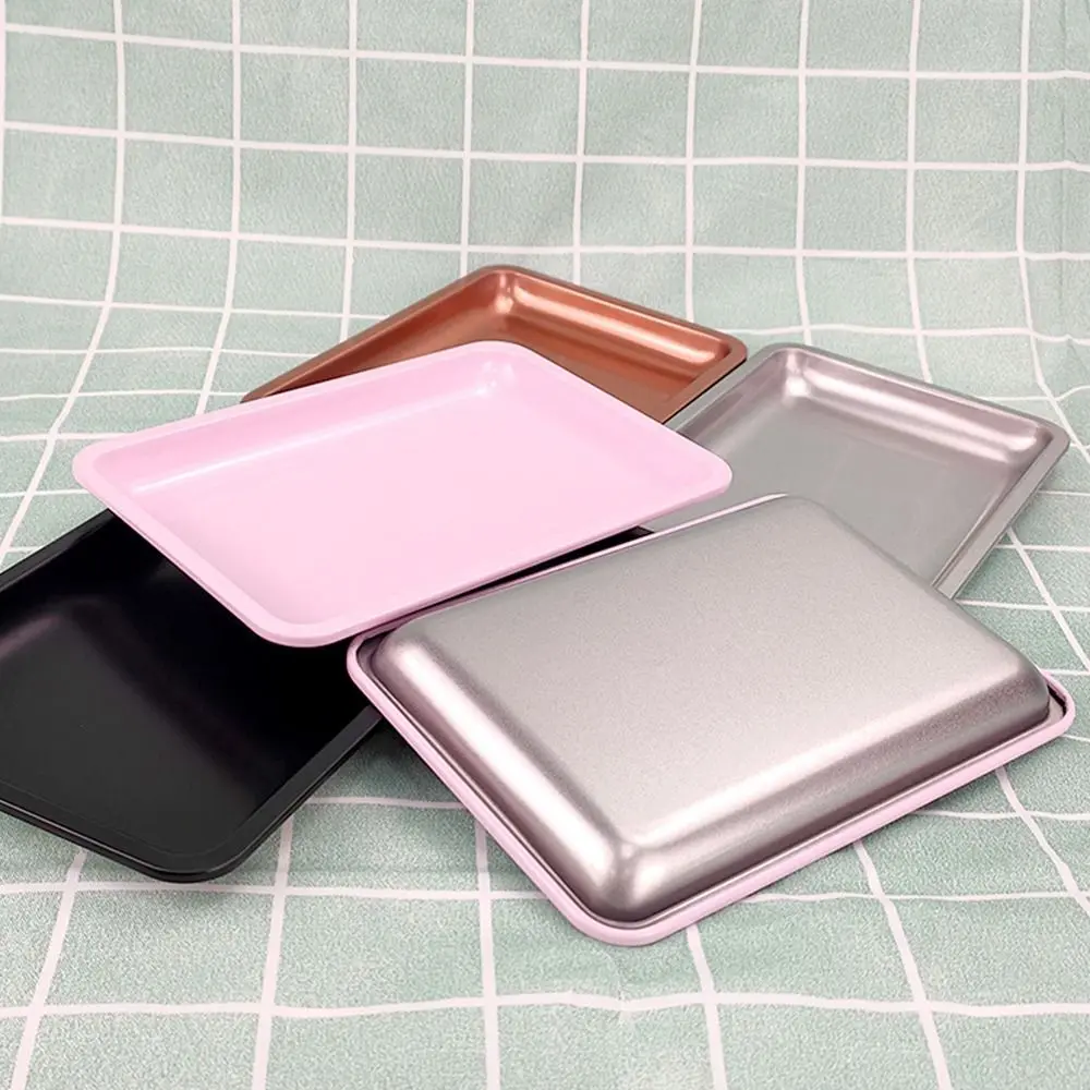 Square Shape Dentistry Storage Tray Rectangle Stainless Steel Medical Pliers Plate Multi-Purpose Dental Container Dish