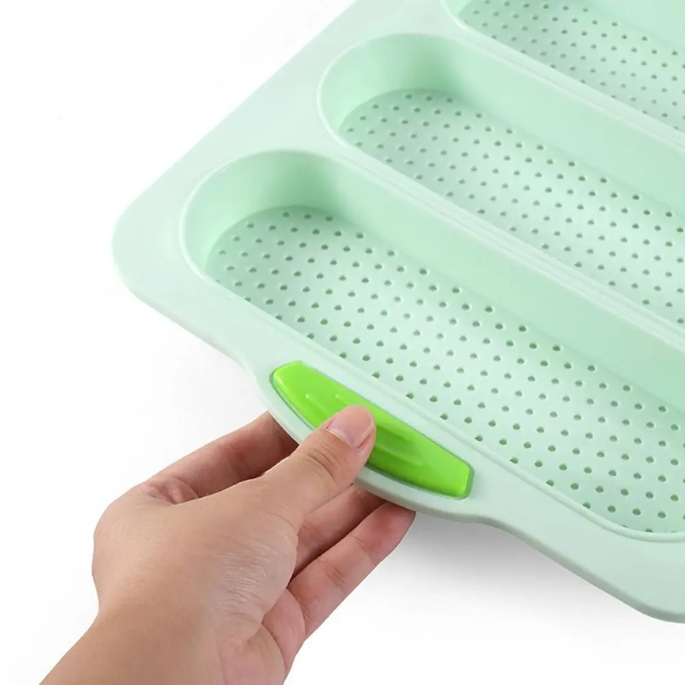 New Silicone French Bread Mould Non Stick Sandwich French Baking Baking Oven Toaster Pan 4 Tray Loaf Pan for Baking Sheet Pans