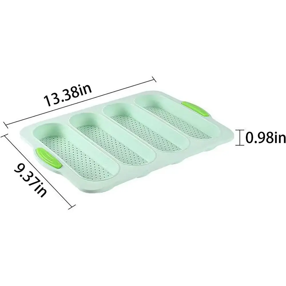 New Silicone French Bread Mould Non Stick Sandwich French Baking Baking Oven Toaster Pan 4 Tray Loaf Pan for Baking Sheet Pans