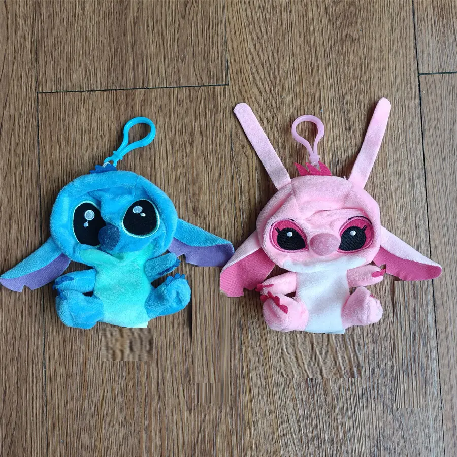 Wholesale 40pcs/lot 10cm cartoon anime Lilo Stitch Empty Plush Toys cute Stitch Unstuffed Doll keychain Skin only no Filling
