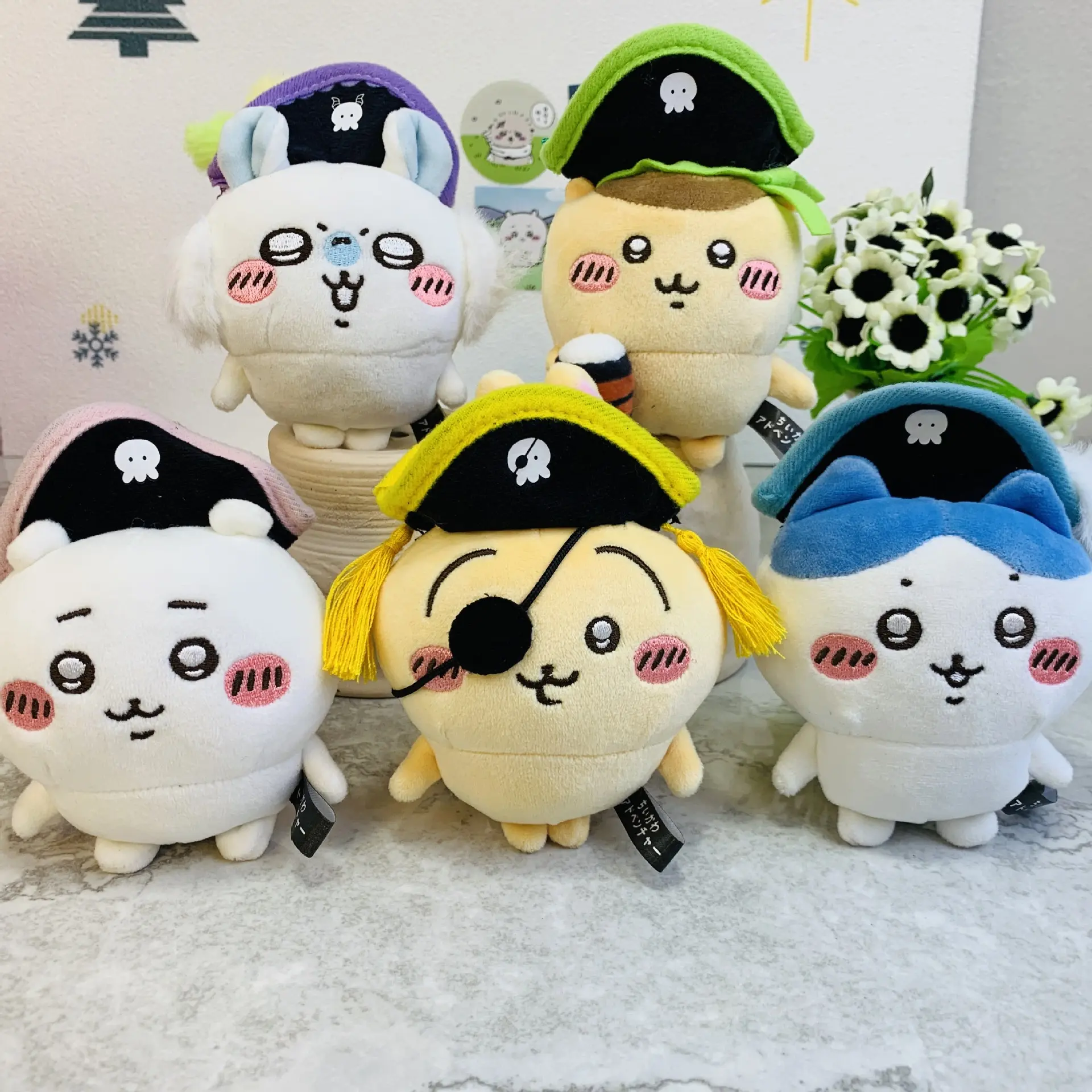 10CM New Style Cute Chiikawa Hachiware Usagi Pirate Series Plush Doll Backpack Keychain Pendant Cartoon Stuffed Toy Kawaii Gifts