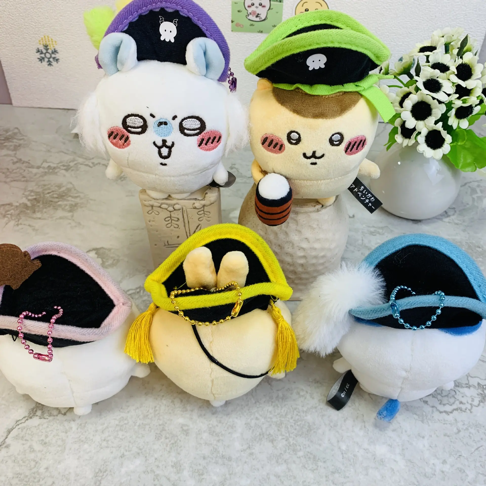 10CM New Style Cute Chiikawa Hachiware Usagi Pirate Series Plush Doll Backpack Keychain Pendant Cartoon Stuffed Toy Kawaii Gifts