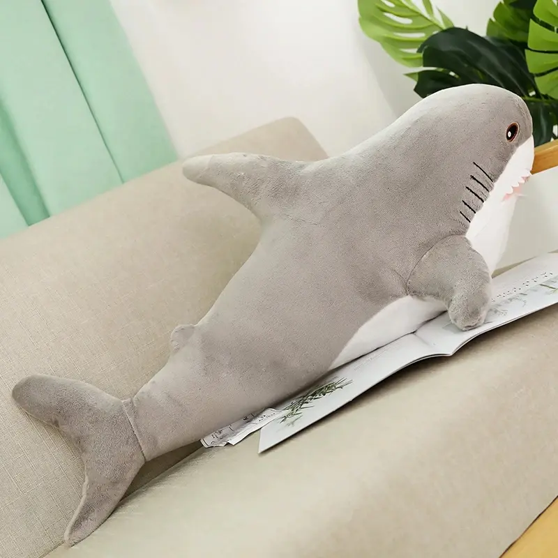 80cm Soft Simulation Cute Shark Plush Toys Kawaii Stuffed Kids Children Boys Girls Lovely Animal Pillow for Birthday Gifts