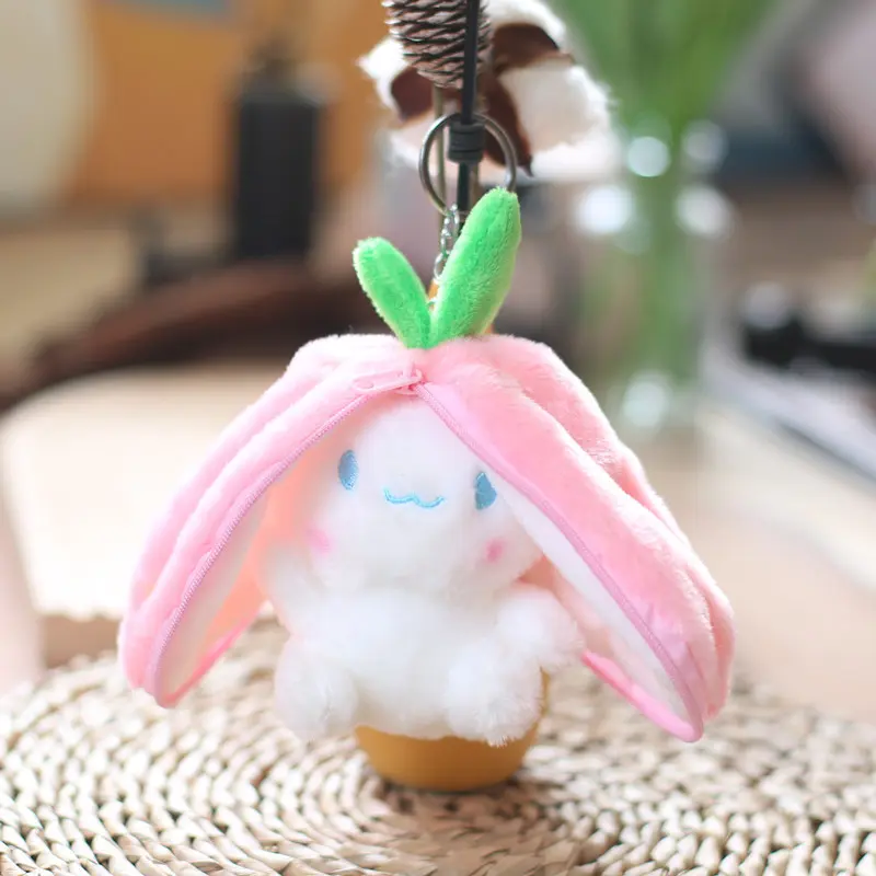 Funny Joy Kawaii Fruit Bunny Plush Toy Cute Carrot Strawberry Turn Funny Joy Rabbit Plush Toy Kids Birthday Christmas Gift