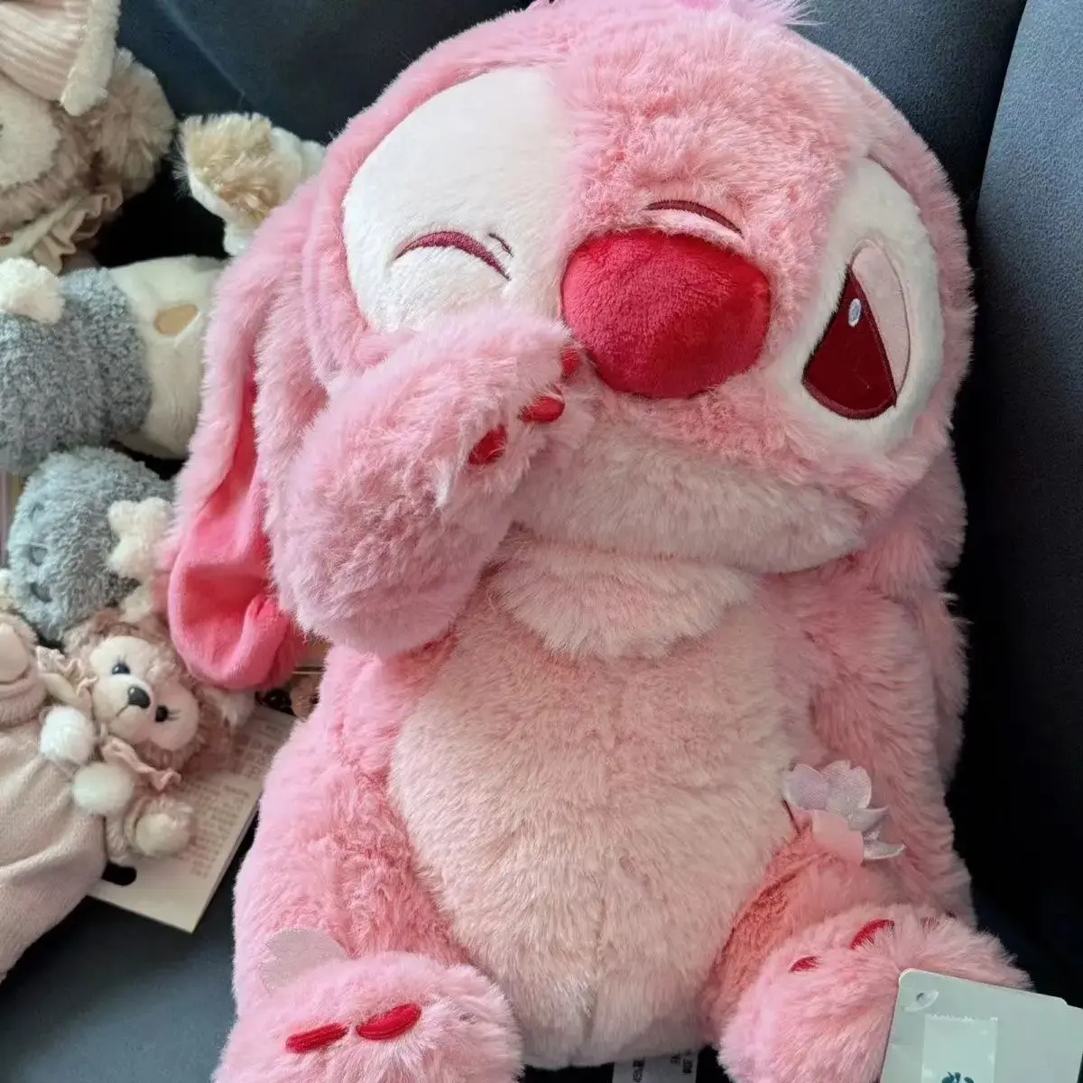 Disney Stitch Kawaii Plush Toy Doll Cartoon Anime Lilo & Stitch Pink Sakura Series Room Decor Soft Pillow Plushies Girl Gift