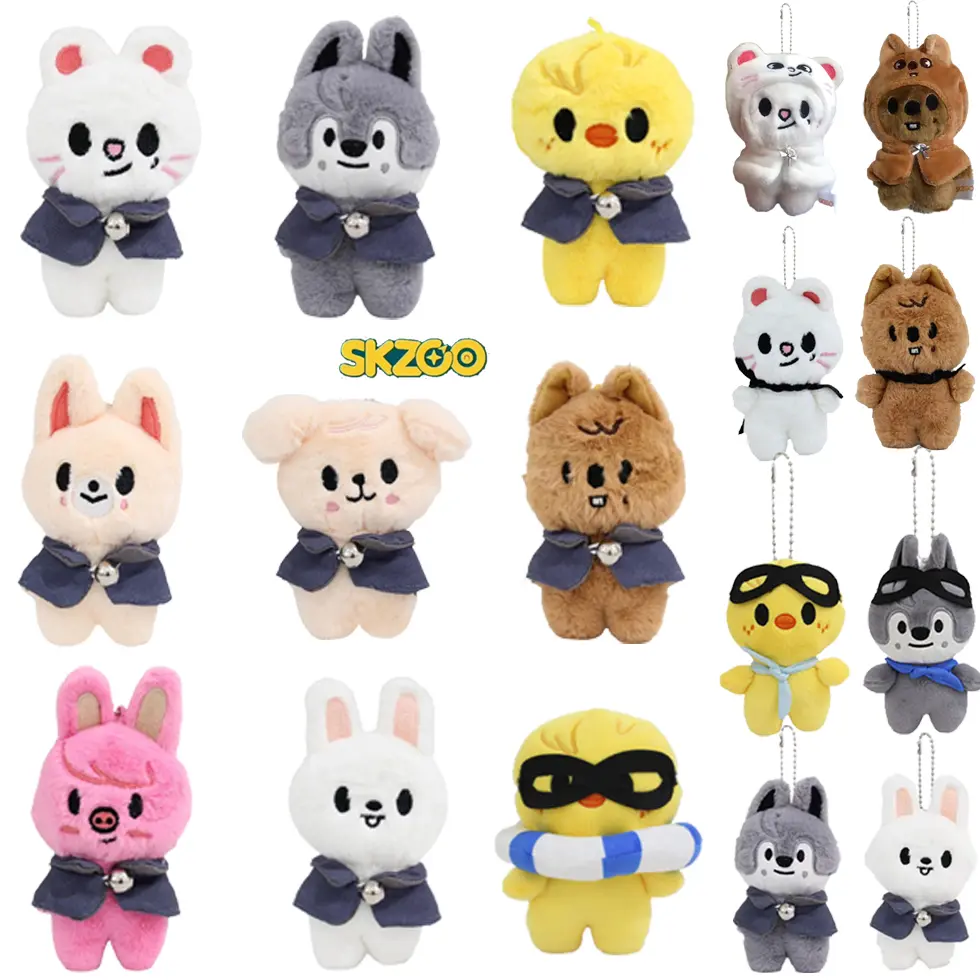 Skzoo Plush Kpop Cartoon Stuffed Animal Plushies Stay Plush Doll Toys JYP  Fans Leeknow Hyunjin Key chain Pendant Gift