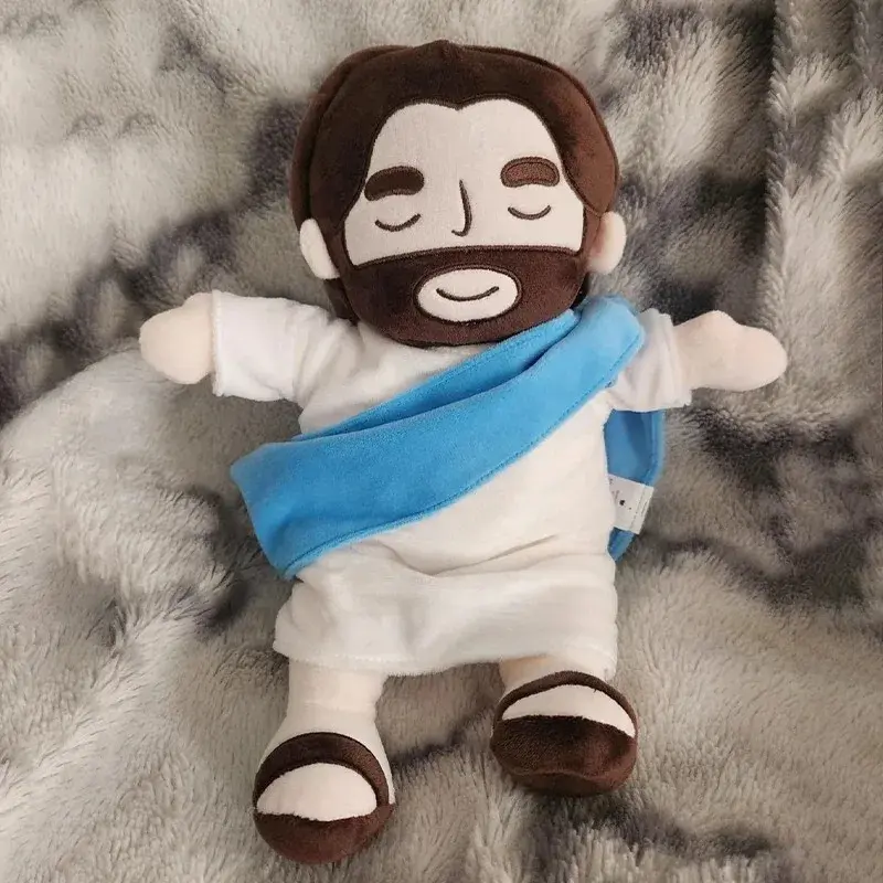 38CM Breathing Jesus Plush Toy Baby Soothing Jesus Doll Four-gear Adjustment Children Sleep Music Companion Kids Christmas Gifts