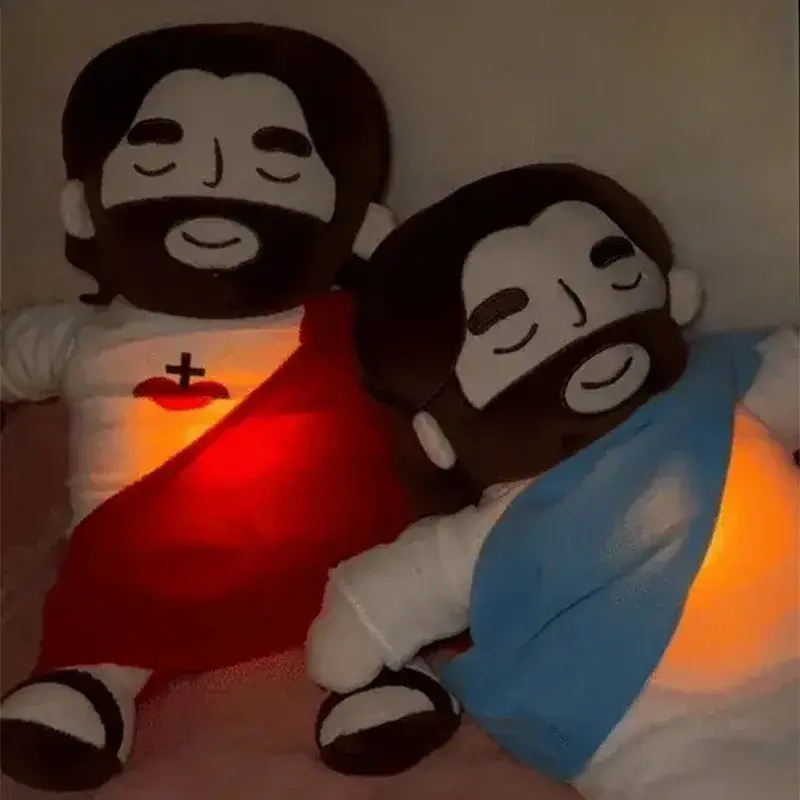 38CM Breathing Jesus Plush Toy Baby Soothing Jesus Doll Four-gear Adjustment Children Sleep Music Companion Kids Christmas Gifts