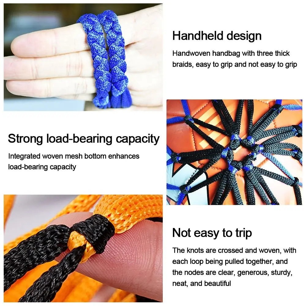 Sports Portable Equipment Nylon Nylon Net Bag Weaving Multiple Colors Basketball Carry Bag Mesh Net Bag Football Balls