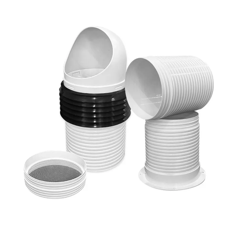 1Pcs Through Wall ABS Pipe Grid Connectable 75/110/160 Type Air Exhaust Outlet Integrated Anti-backflow Ventilation Cap