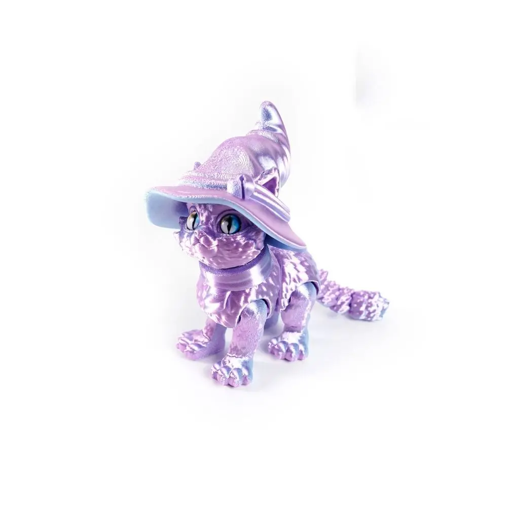 PLA Cat Ornament Figure 10cm Articulated Joints Magic Cat Model Movable Stress Relief 3D Printing Magic Cat