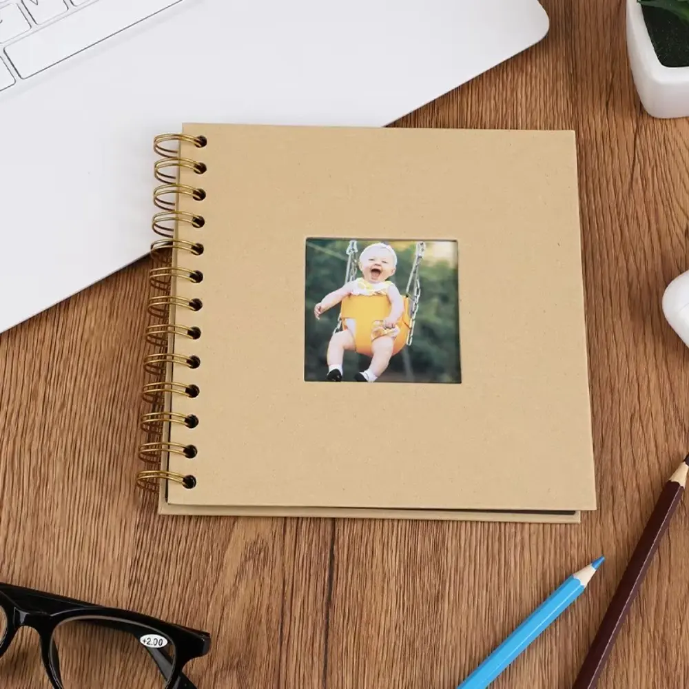 Lovely 6 Inch Scrapbook Photo Album 20 Internal Pages Cover Window Design Memory Book Paper Travel Album For Lover Baby Wedding