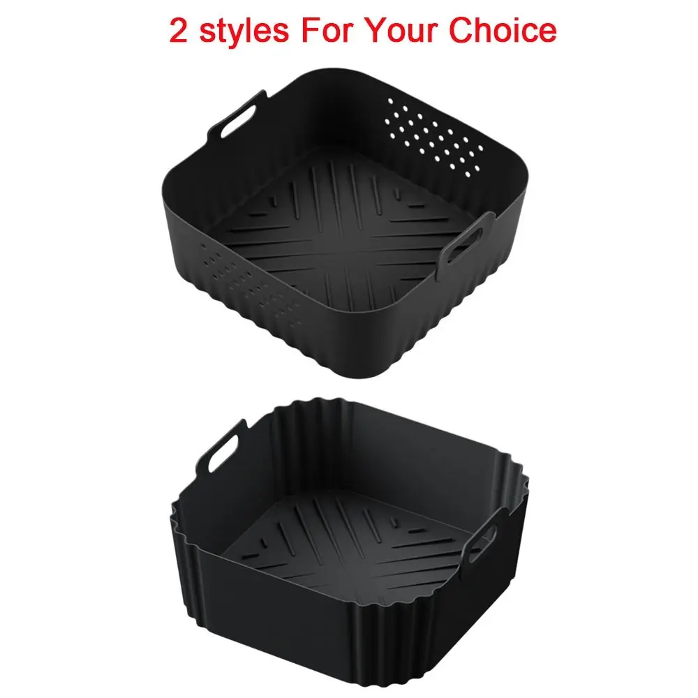 Silicone Air Fryer Baking Tray 5.5-6.2L Square Reusable Air Fryer Basket Heightened Silicone Air Fryer Liners Baking Utensils