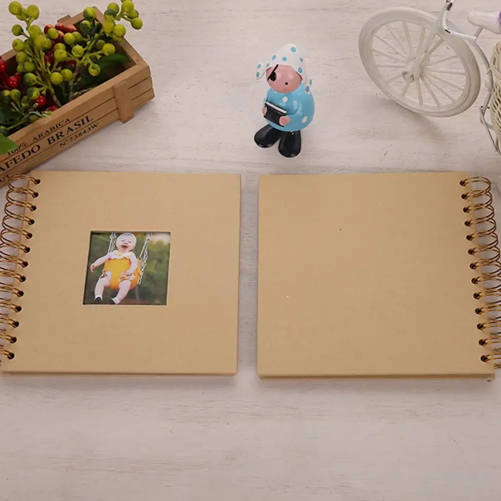 Lovely 6 Inch Scrapbook Photo Album 20 Internal Pages Cover Window Design Memory Book Paper Travel Album For Lover Baby Wedding
