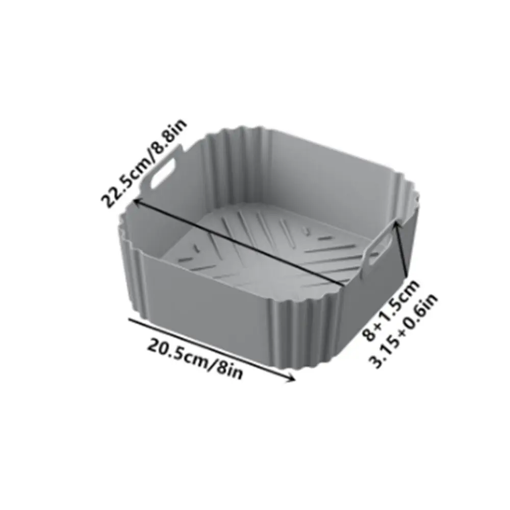 Silicone Air Fryer Baking Tray 5.5-6.2L Square Reusable Air Fryer Basket Heightened Silicone Air Fryer Liners Baking Utensils