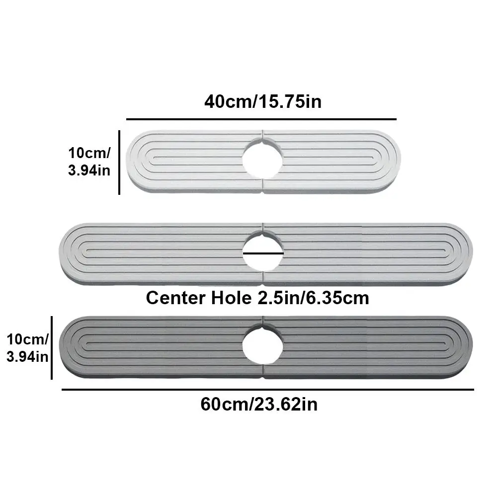 1Pairs Durable Diatomite Stone Faucet Mat Super Absorbent Non-Slip Sink Splash Guard Quick Dry Drainage Mat Bathroom