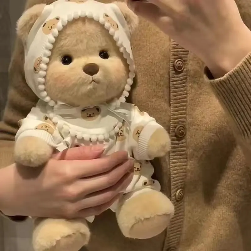 30cm High Quality Handmade Bear Plush Toy Cosplay Change Dress Cloth Girl Hug Cuddly Plushie Doll for Girlfriend Christmas Gift