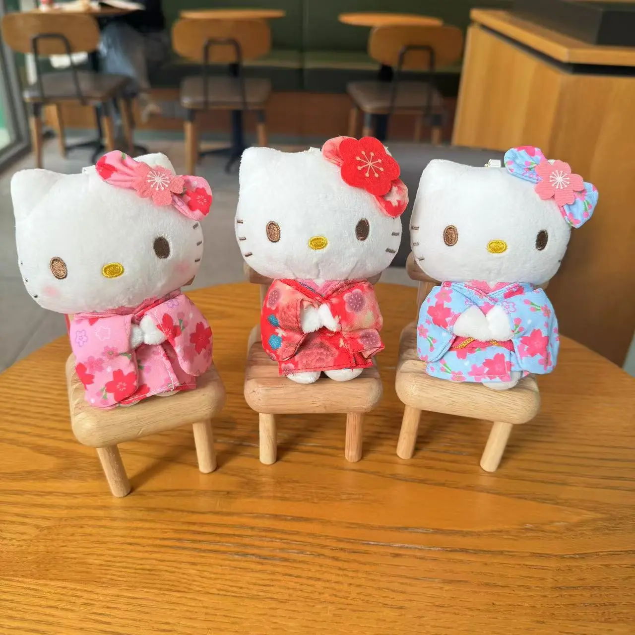 Sanrio Hello Kitty Stuff 10Cm Plush Keychain Kawaii Japanese Style Kimono Stuffed Toys Doll Backpack Pendant Hellokitty Peluches