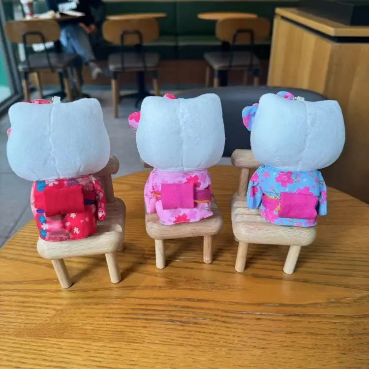 Sanrio Hello Kitty Stuff 10Cm Plush Keychain Kawaii Japanese Style Kimono Stuffed Toys Doll Backpack Pendant Hellokitty Peluches