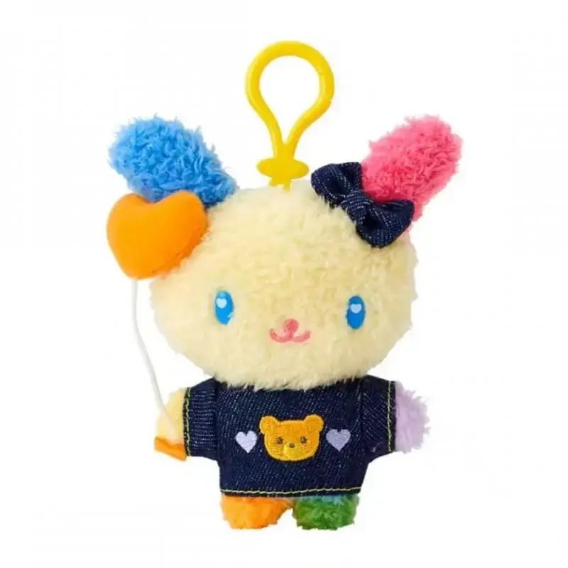 Sanrio Usahana Plush Filled Denim Doll Keychain Cute Zipper Decoration Toy Children's Backpack Pendant Couple Pendant Gift