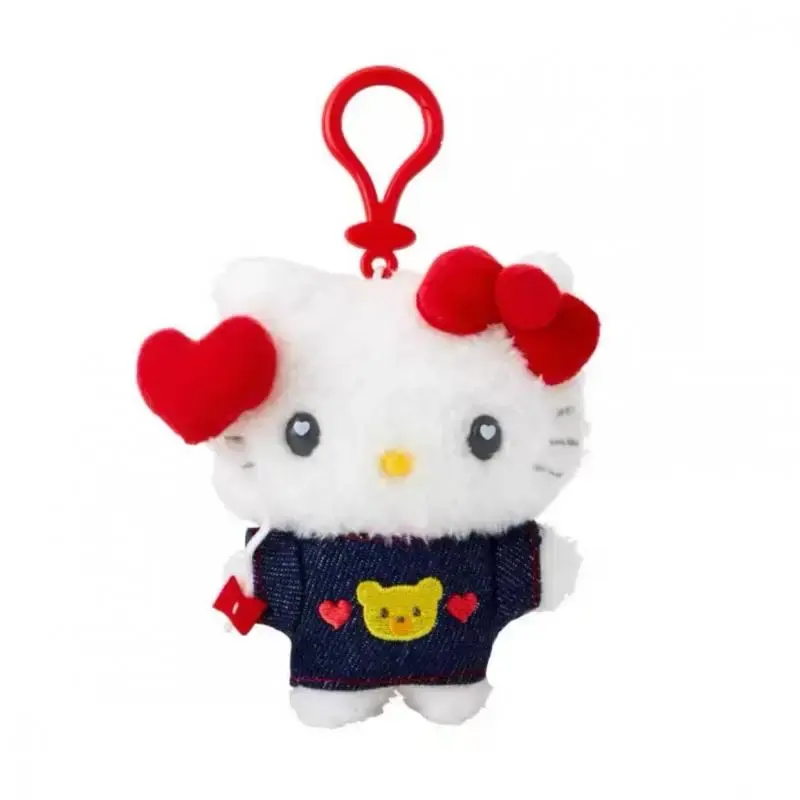 Sanrio Usahana Plush Filled Denim Doll Keychain Cute Zipper Decoration Toy Children's Backpack Pendant Couple Pendant Gift