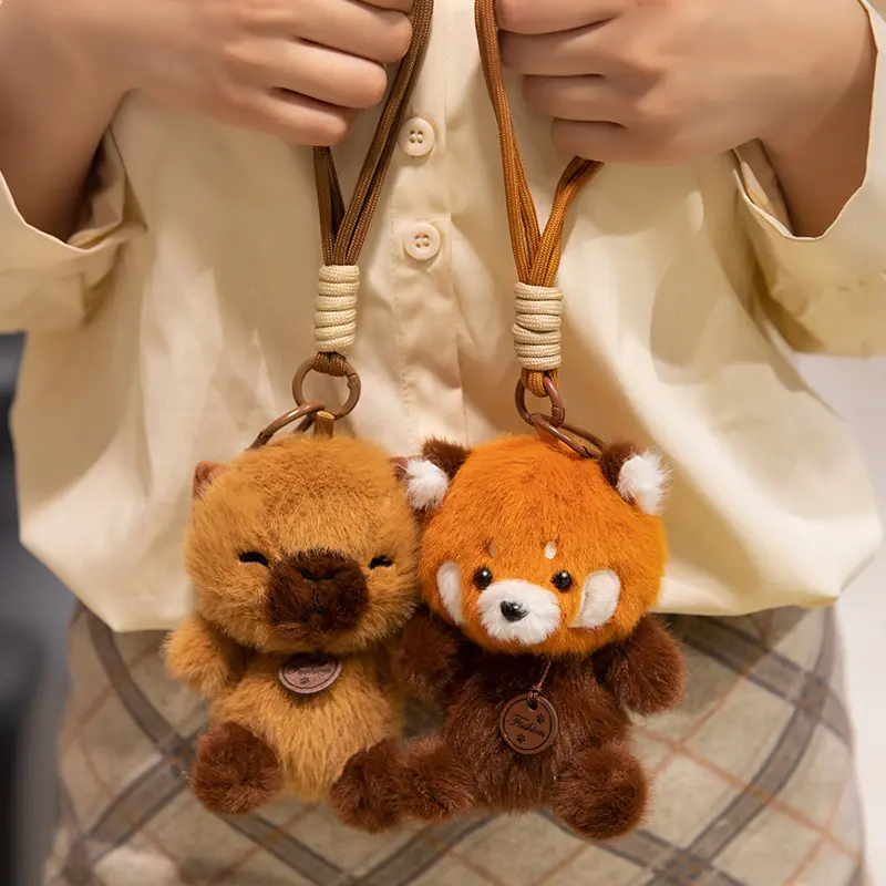 12 Styles Aroma Cartoon Animal Plush Pendants Fox Panda Sloth Piggy Dinosaur Toys Cute Keychain Pendant Bags Decor Car Interior