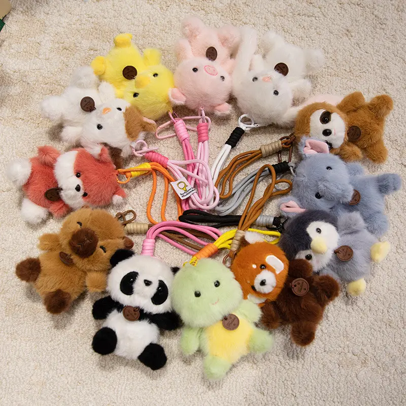 12 Styles Aroma Cartoon Animal Plush Pendants Fox Panda Sloth Piggy Dinosaur Toys Cute Keychain Pendant Bags Decor Car Interior