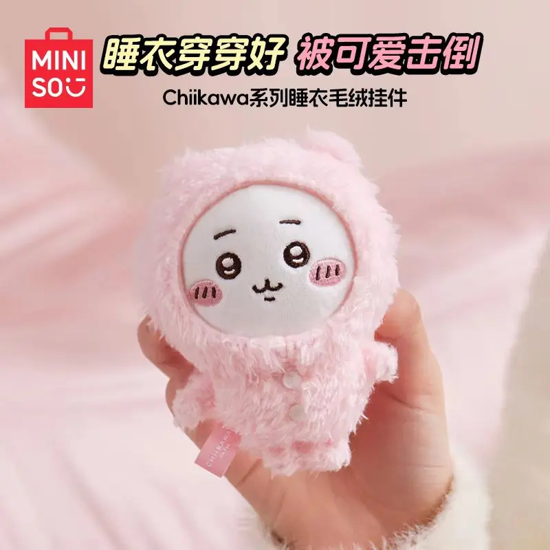 Miniso Chiikawa Series Pajamas Chiikawa Hachiware Usagi Cute Plush Keychain Toy Doll Pendant Warm Room Decor Girls Birthday Gift