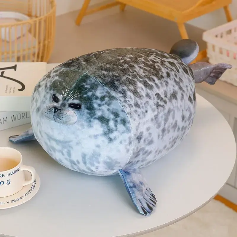 Kawaii Chubby Angry Blob Seal Pillow 3D Novelty Toy Simulation Sea Lion Plush Toy Stuffed Doll Birthday Gifts for Kids