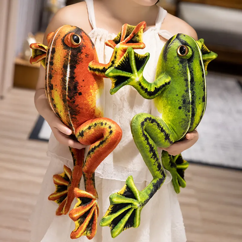 New Realistic Printing Frog Plush Toys Cool Funny Soft Stuffed Crawling Frog Toys For Children Creative Home Decor Nice Gift