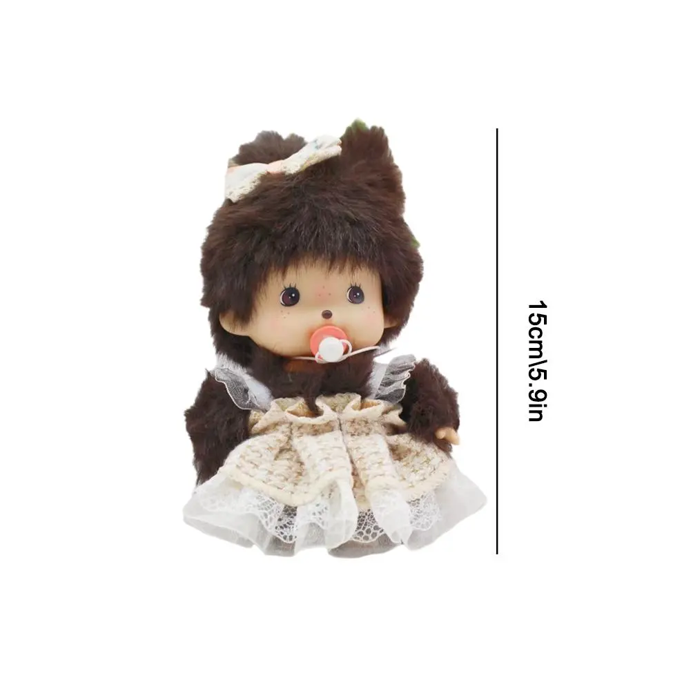 Kawaii Kindergarten Mochi Doll 15cm  PP Cotton Monkey Plush Doll Hand Puppet Bag Pendant Charm Gift Plush Toy